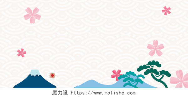 日式樱花风格海报banner背景